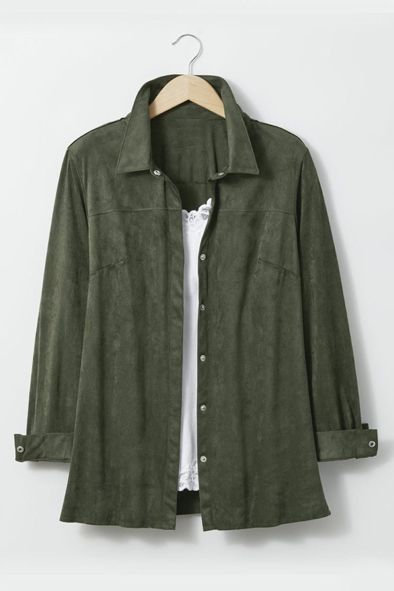 faux suede big shirt kale green 5 27875 64185