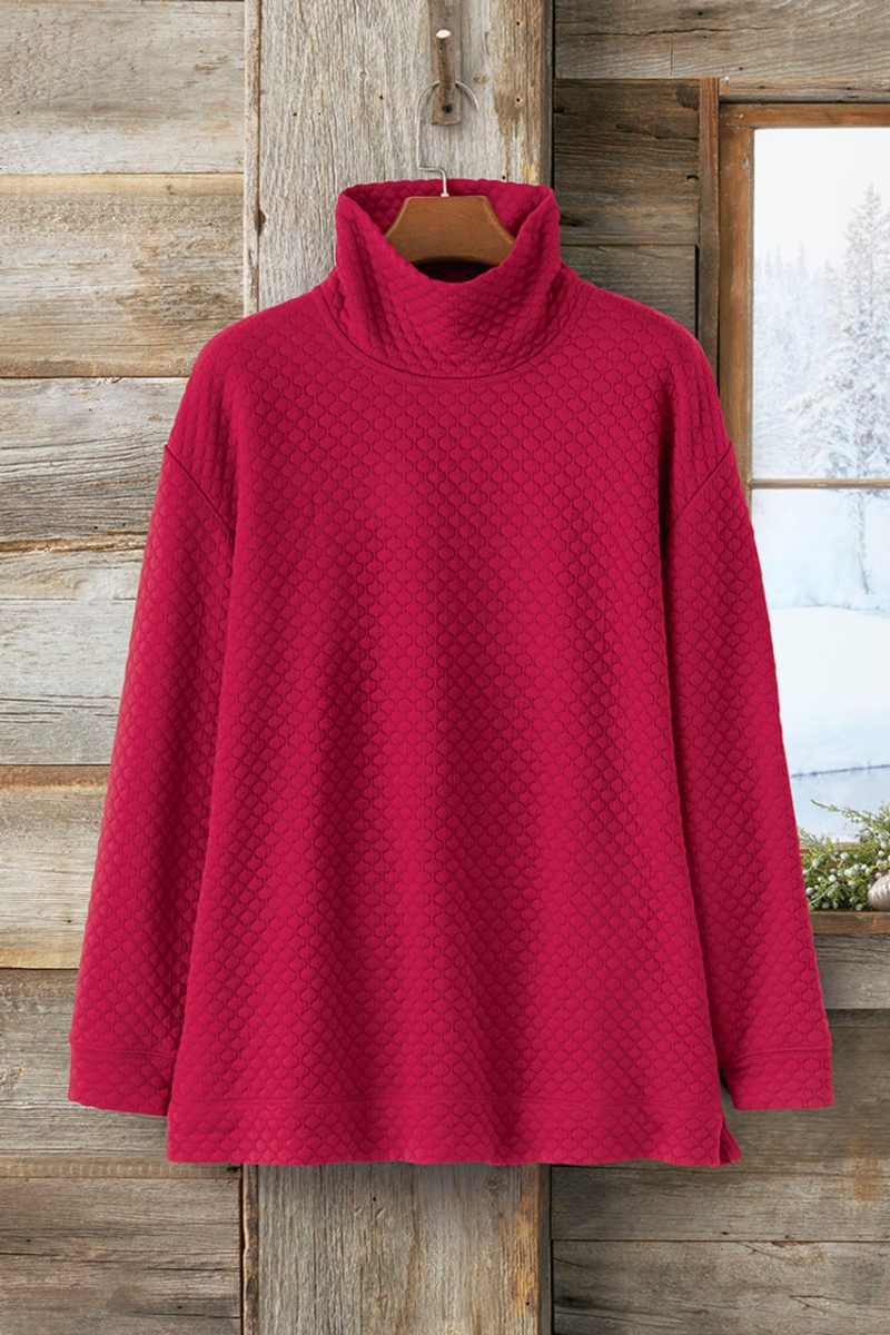 honeycomb quilted tunic dover red 6 19588