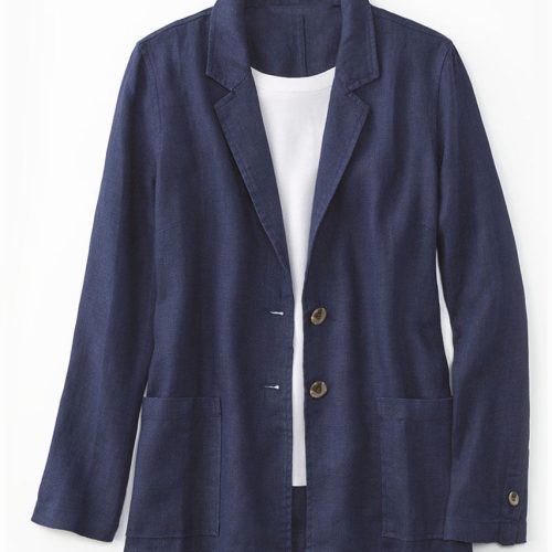 linen boyfriend jacket midnight navy 16 23465