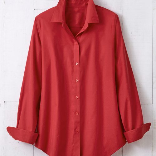 long sleeve no iron shirt dover red 11 72706 39629