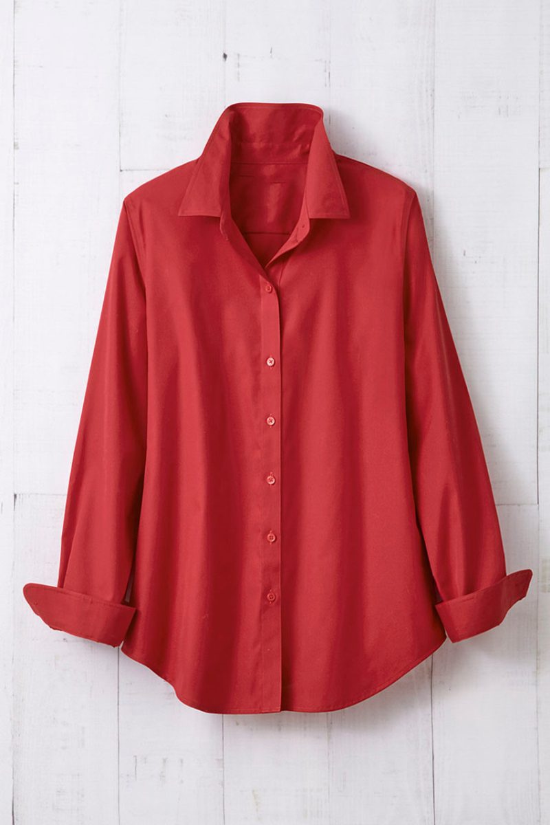 long sleeve no iron shirt dover red 11 72706 39629