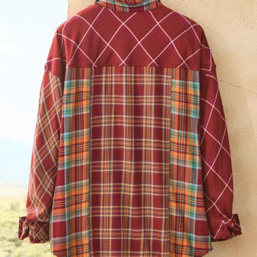 plaid possibilities tunic brick multi 2 15864