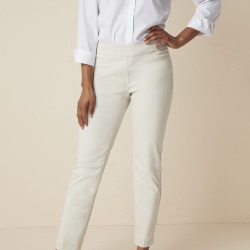 pull on anywear shapeme ankle pants stone 10 75646