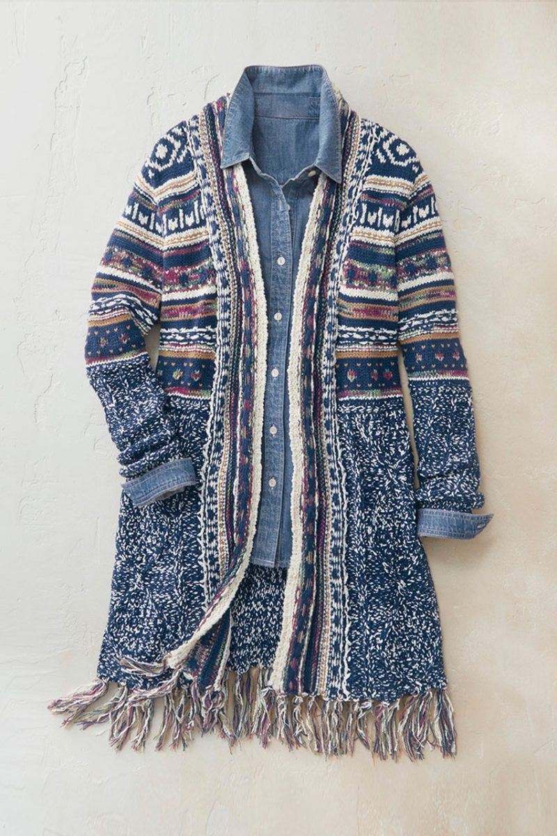 sierra winds cardigan navy multi 0 83445