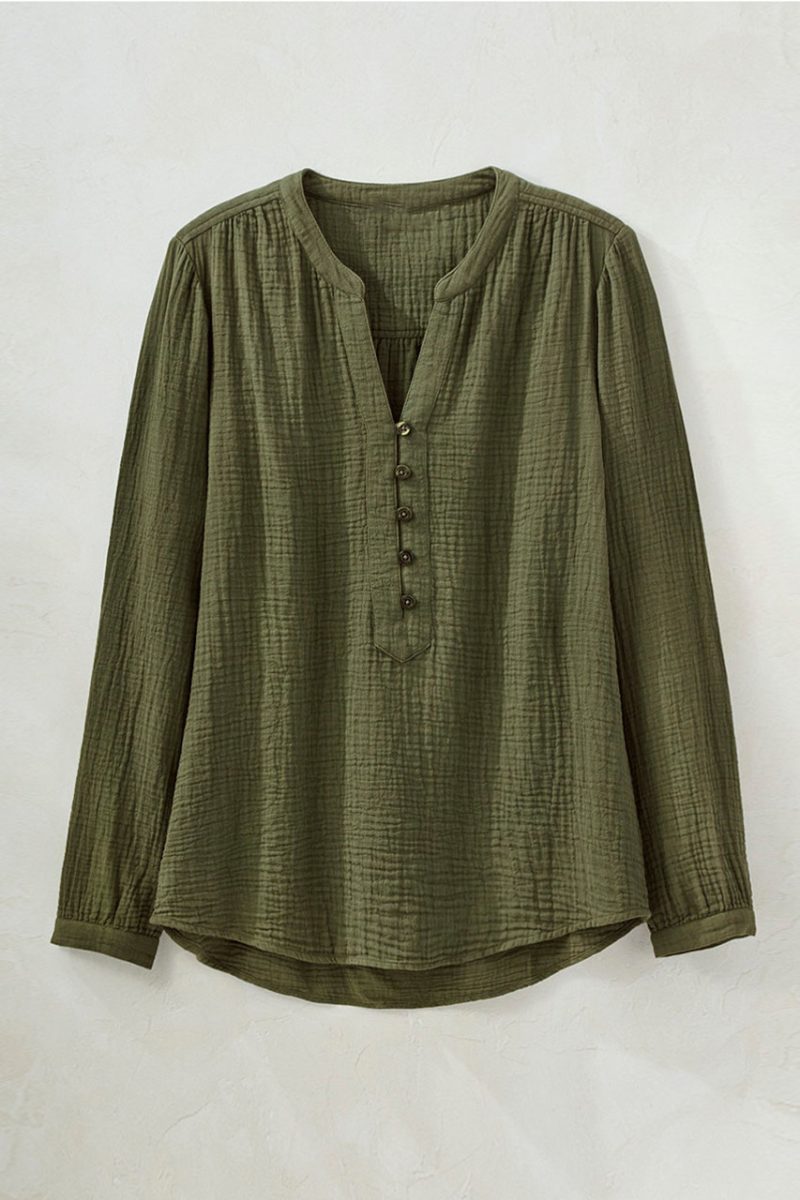 summer breeze gauze pullover dark olive 15 87668