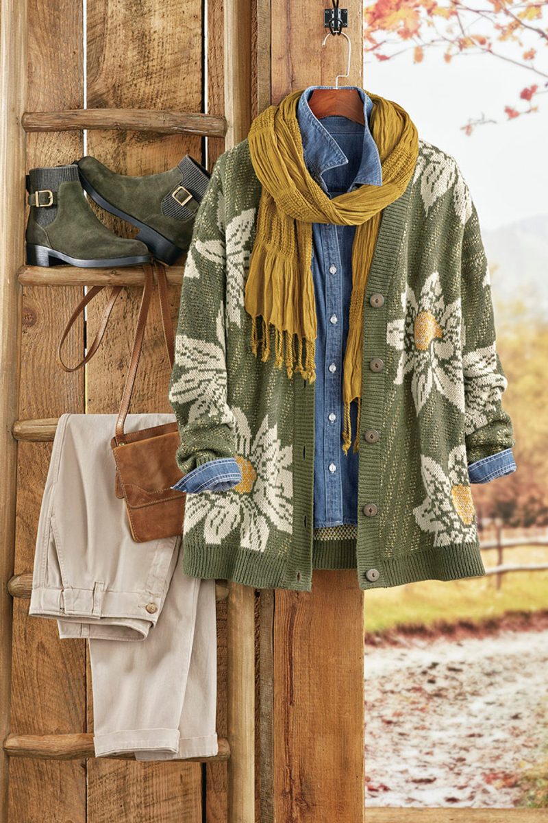 sunflower cardigan dark olive multi 3 95669